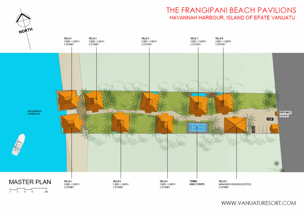 Frangipani Beach Pavilions, Sunset Beach, Resort Investment at Havannah Harbour, Vanuatu